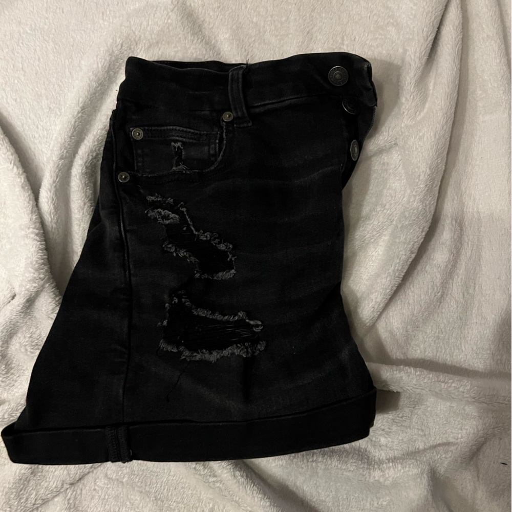 Distressed American Eagle Jean shorts multiple button high waist
